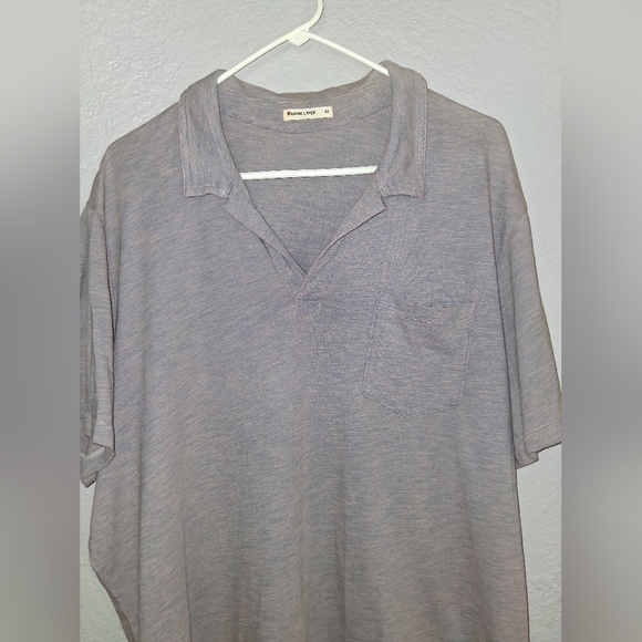 Marine Layer Space Dye Split Neck Short Sleeve Polo Shirt - size XL - Picture 2 of 7